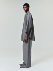 Cotton Wool Oxford Wide Leg Drawstring Pants